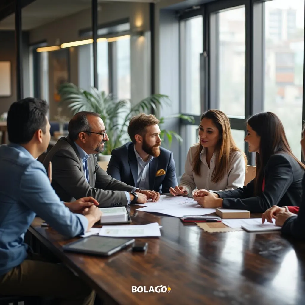 Reunión de negocios con clientes en Colombia